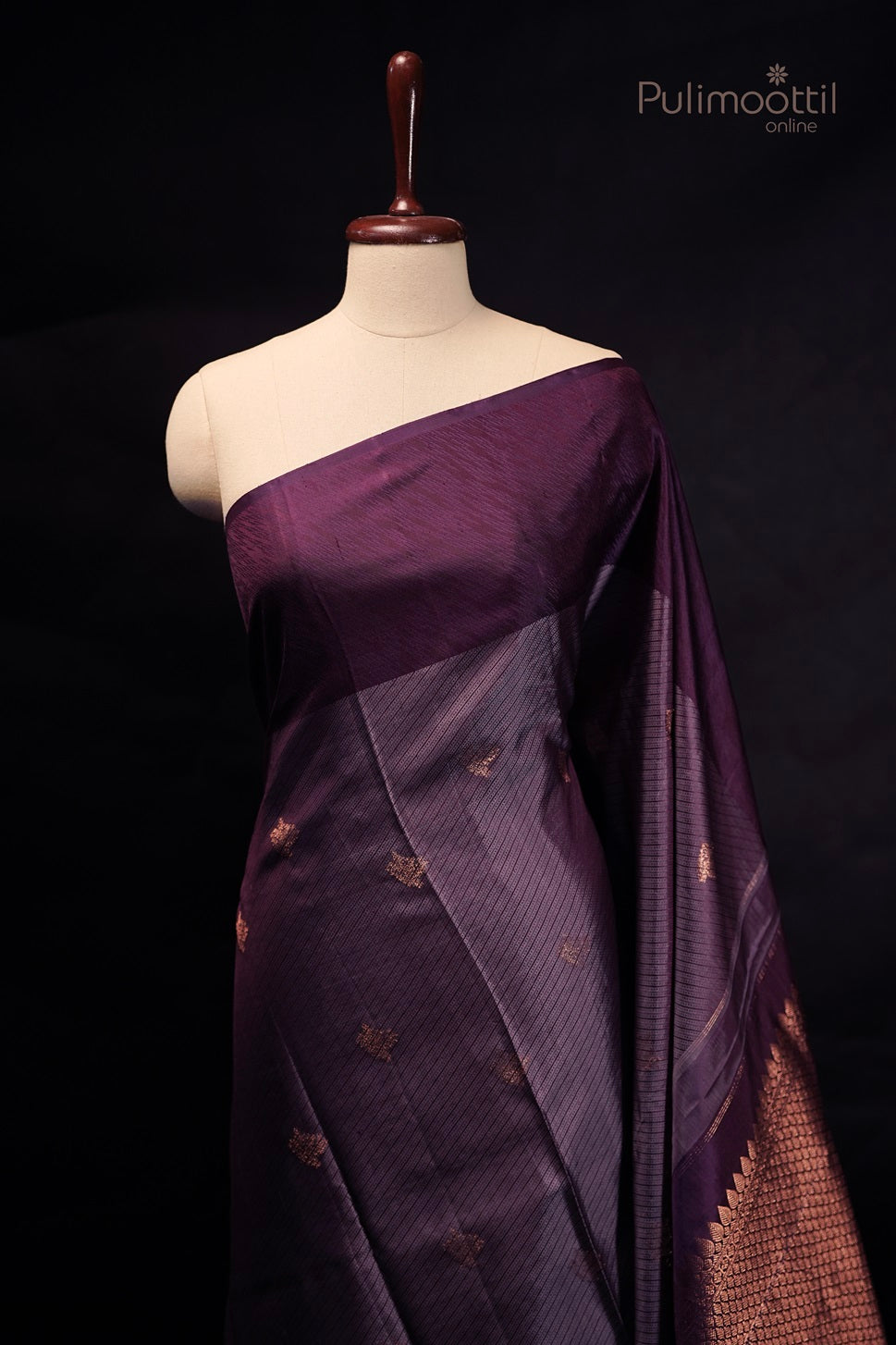Maroon Colour Kanchipuram Self Print Saree