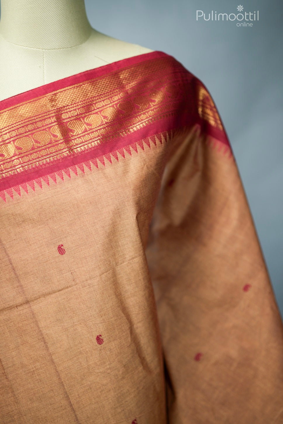Brick Red Colour Kalyani Cotton Saree