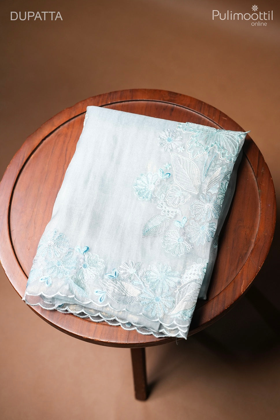 Powder Blue Shimmer Organza Unstitched Salwar Set