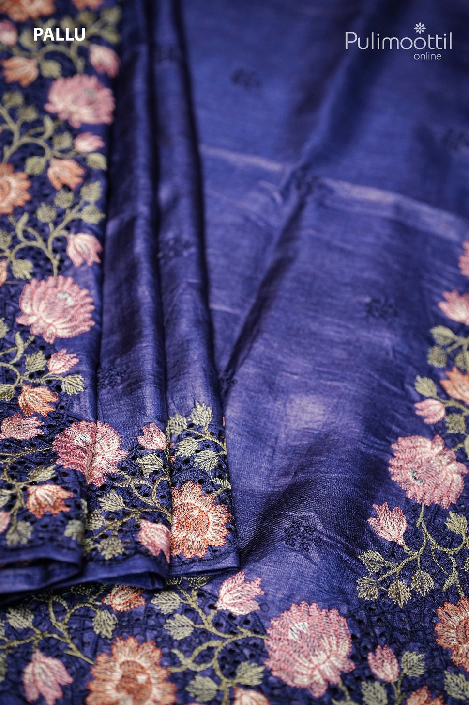 Blue Colour Tussar Silk Saree.