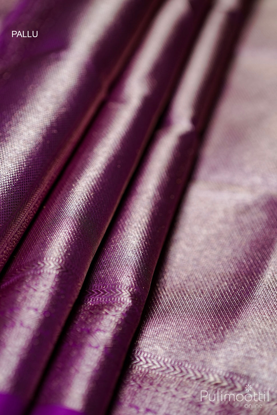 Violet Colour Kanchipuram Brocade Wedding Saree.