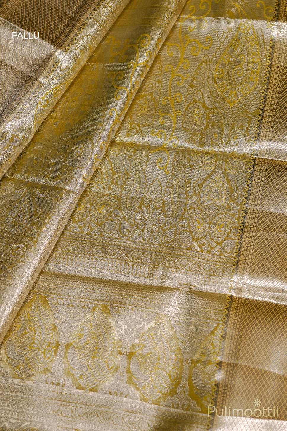 Canary Yellow Colour Art Silk Silver Tissue Wedding Saree.