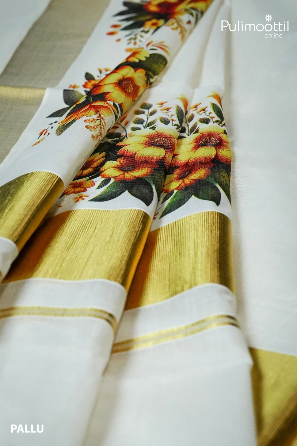 Kerala Cotton Digital Print Set Saree.