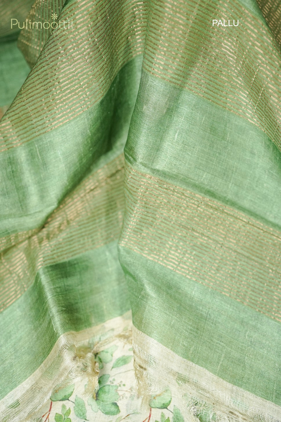 Cream Colour Tussar Silk Saree