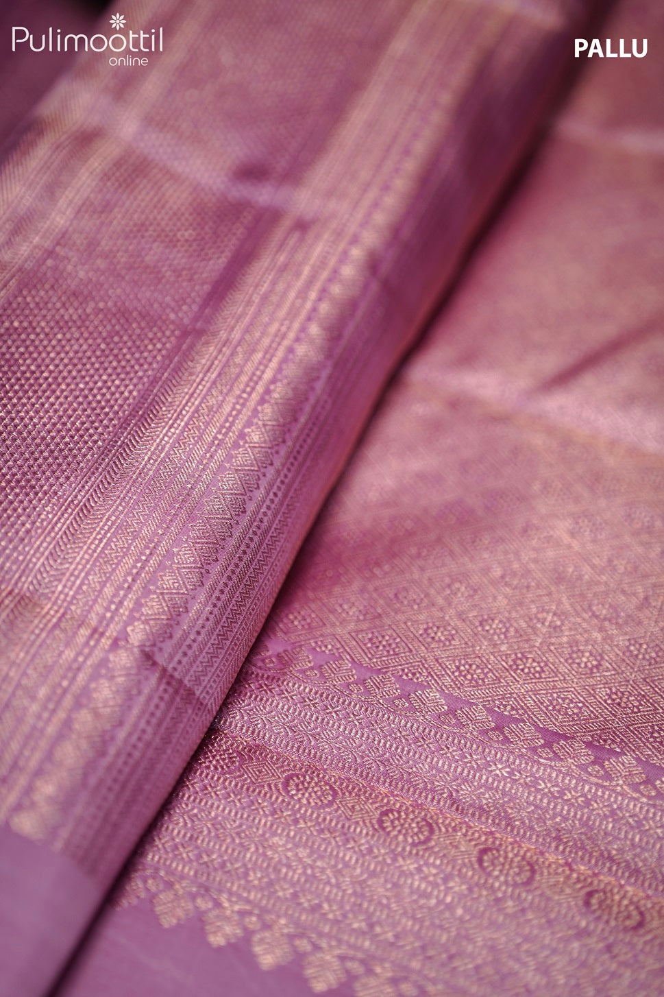 Pink Lvender Colour Kanchipuram Brocade Saree.