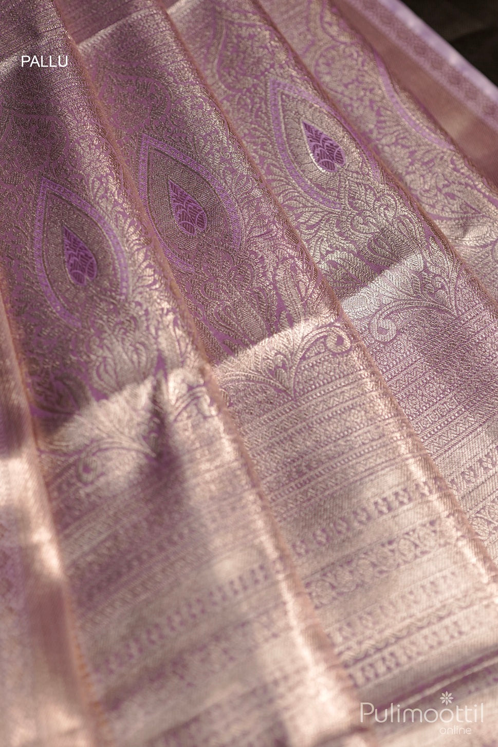Light Lavender Colour Art Silk Tissue Wedding Saree.