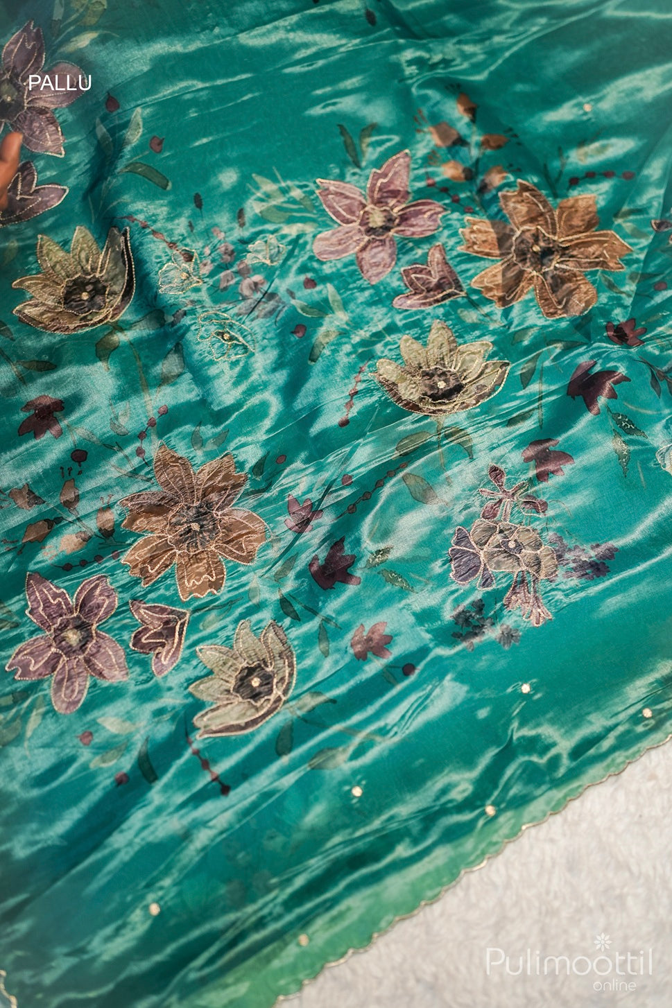 Peacock Green Colour Soft Organza Fancy Saree.
