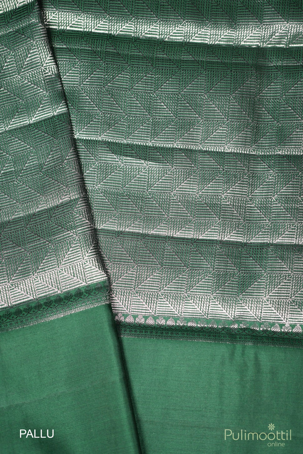 Bottle Green Colour Chiniya Silk Saree