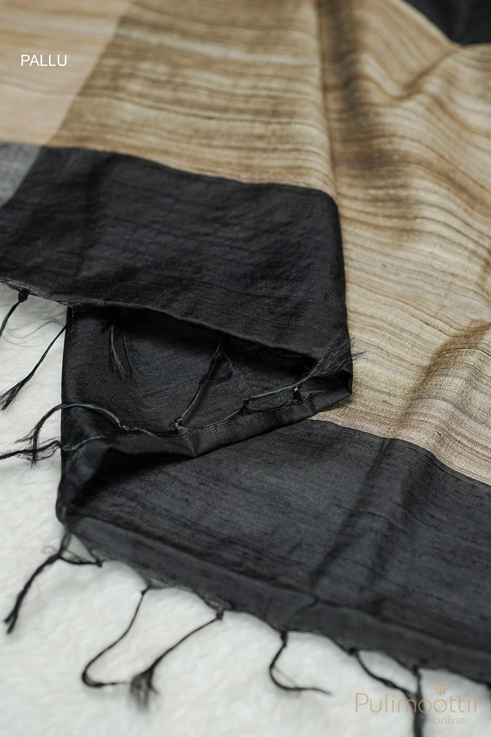 Black Colour Jute Silk Saree.