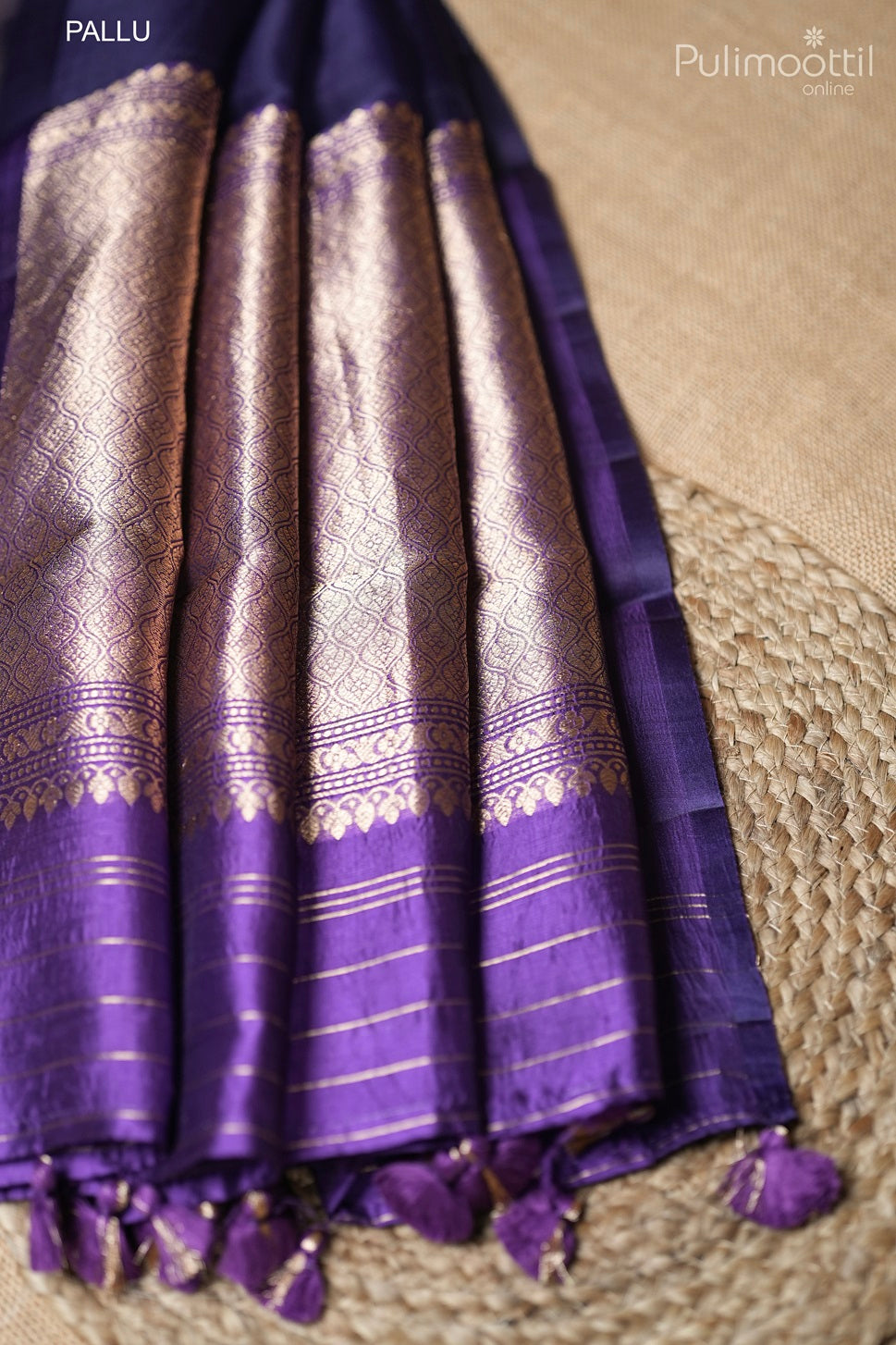 Violet colour Puna Silk And Organza Mixed Saree