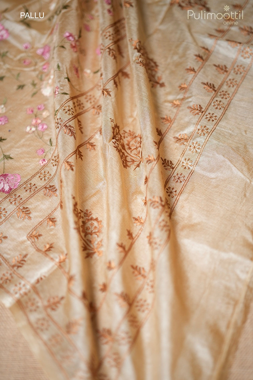 Light Chickoo Colour Tussar Silk Saree