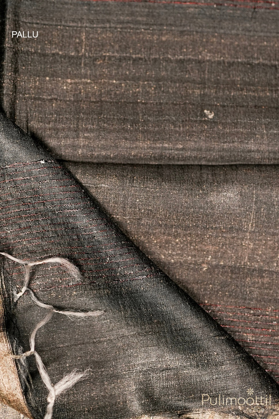 Black Colour Tussar Silk Saree.