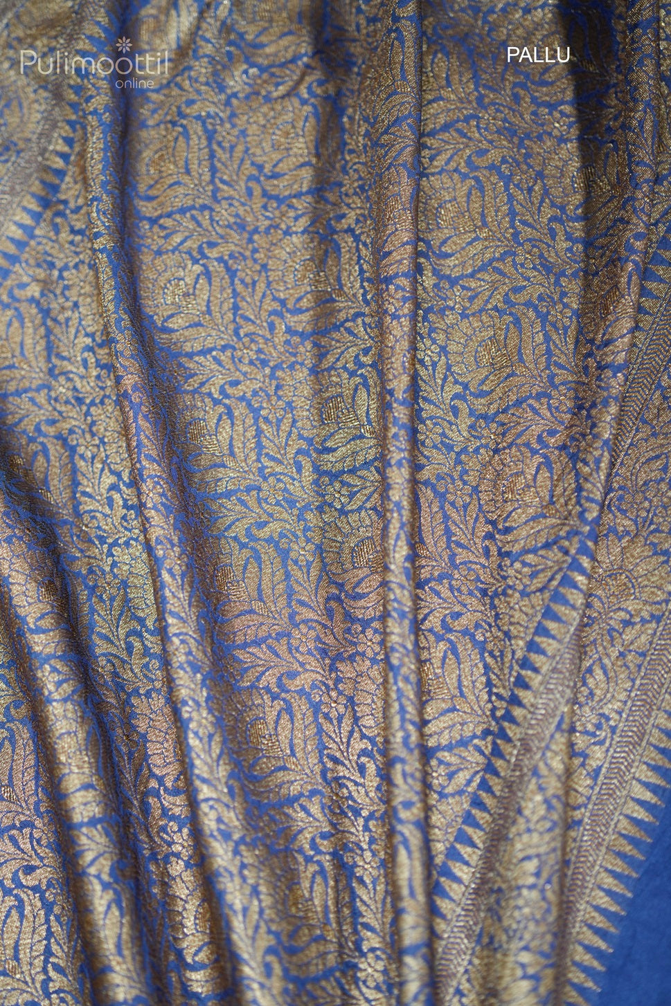 German Blue Colour Kattan Silk Saree