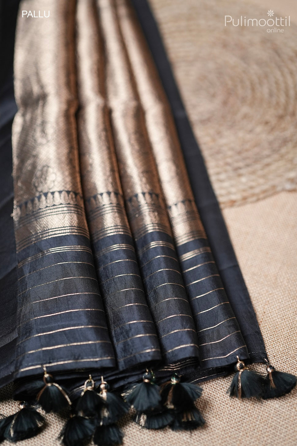 Black Colour Organza And Puna Silk Mixed Saree