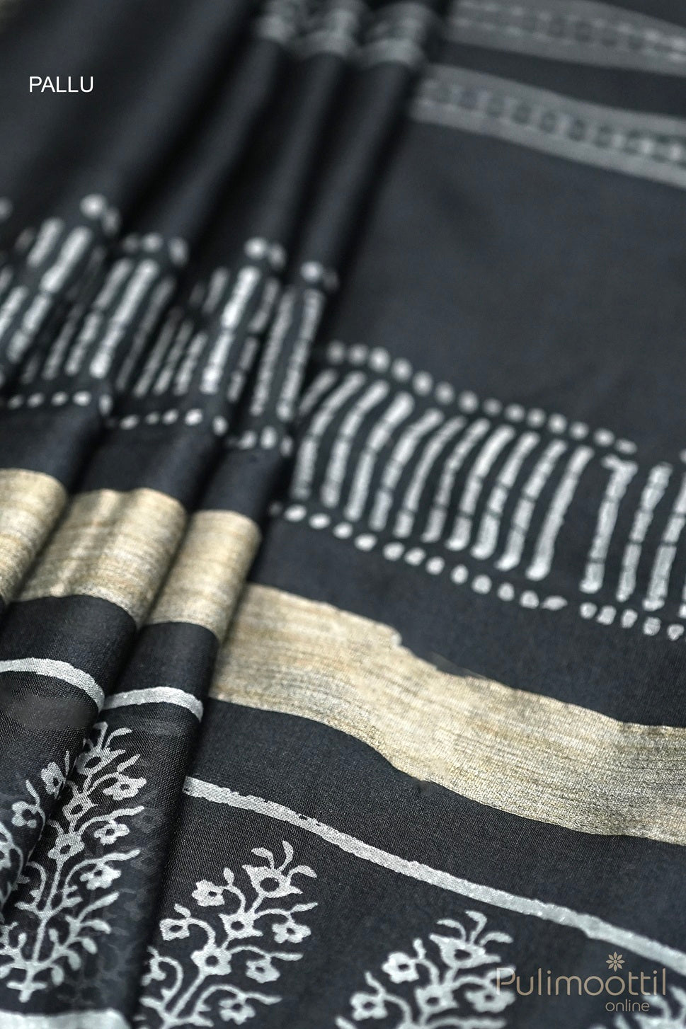 Black Chandheri Silk Saree.