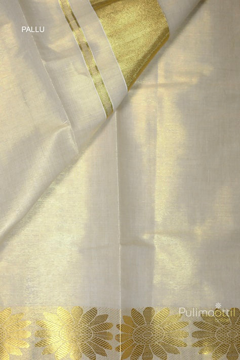 Golden Tissue Kerala Set Saree.