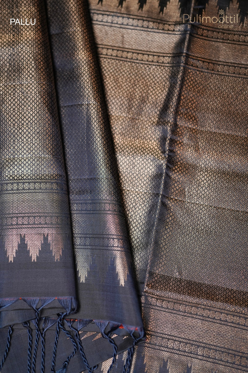 Navy Blue Colour Kanchipuram Soft Silk Saree