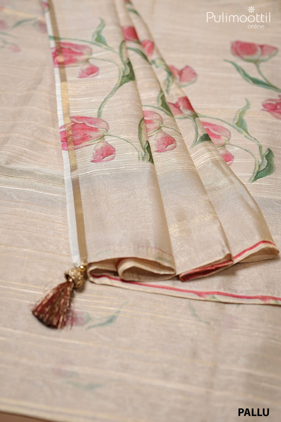 Golden Jute Fancy Saree.