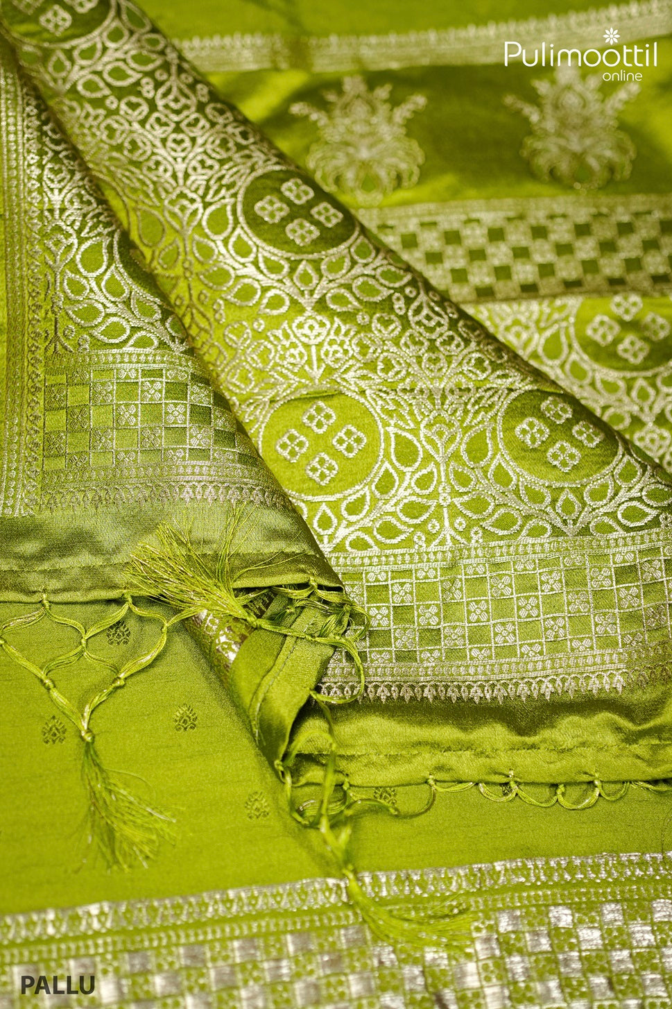 Mehandi Banarasi Silk Saree.