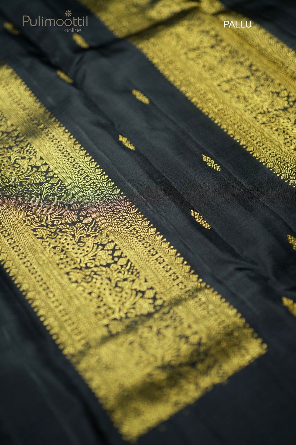 Black Colour Kanchipuram Designer Wedding Saree