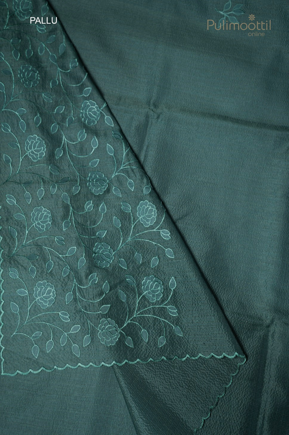 Bottle Green Colour NetCotta Applique Work Fancy Saree
