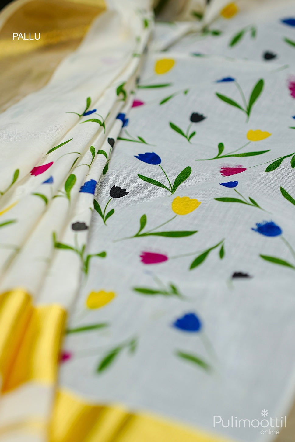Kerala Cream Cotton Set Saree