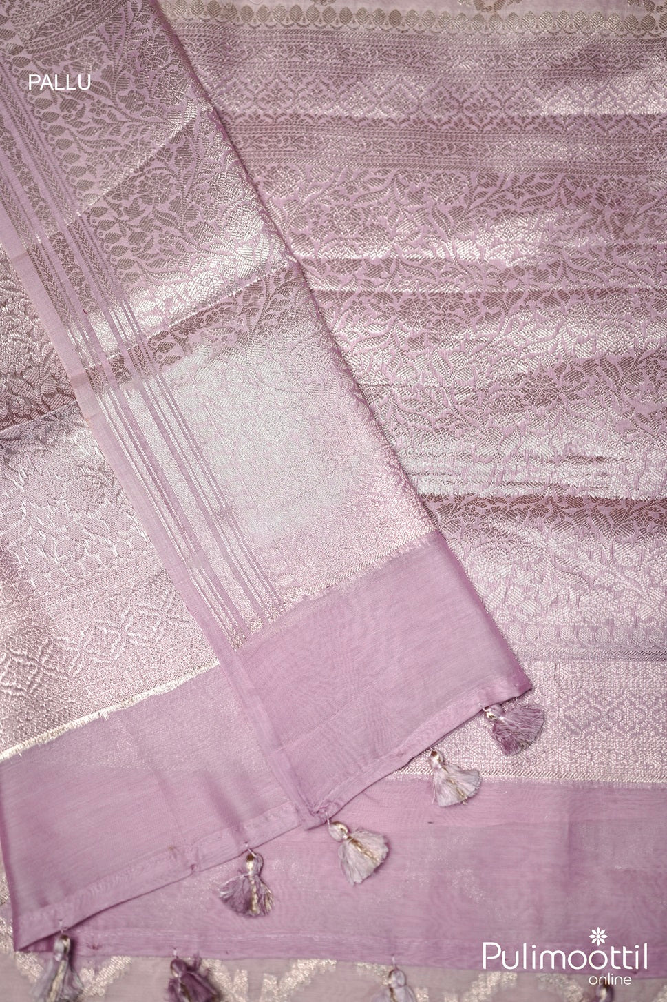 Baby Pink And Lavender Mix Chandheri Silk Saree.