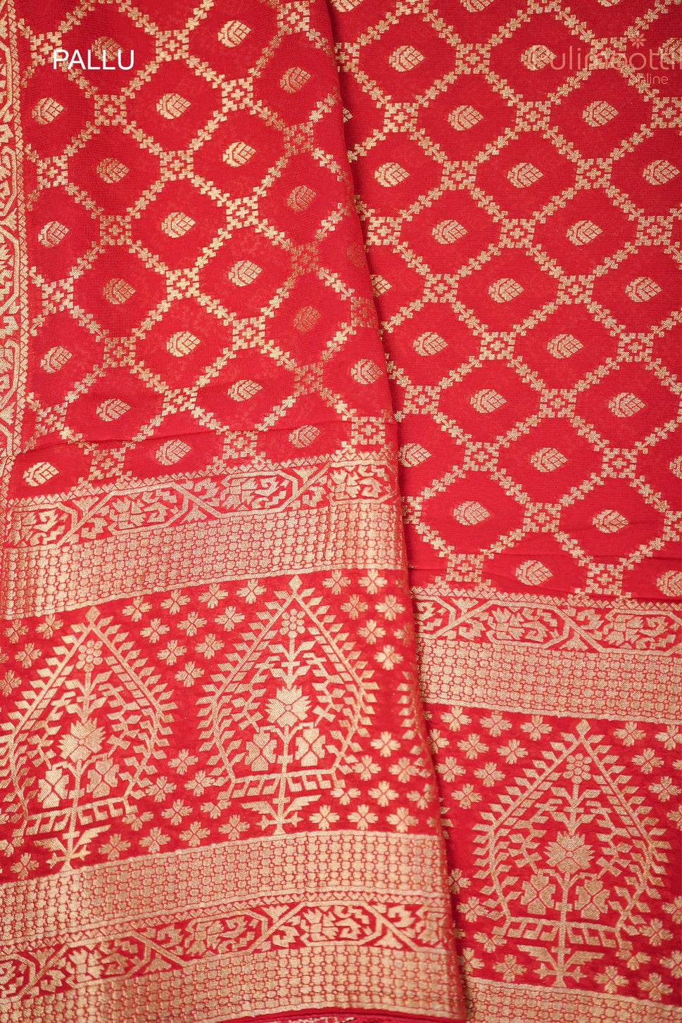 Chilly Red Colour Banarasi Silk Saree.