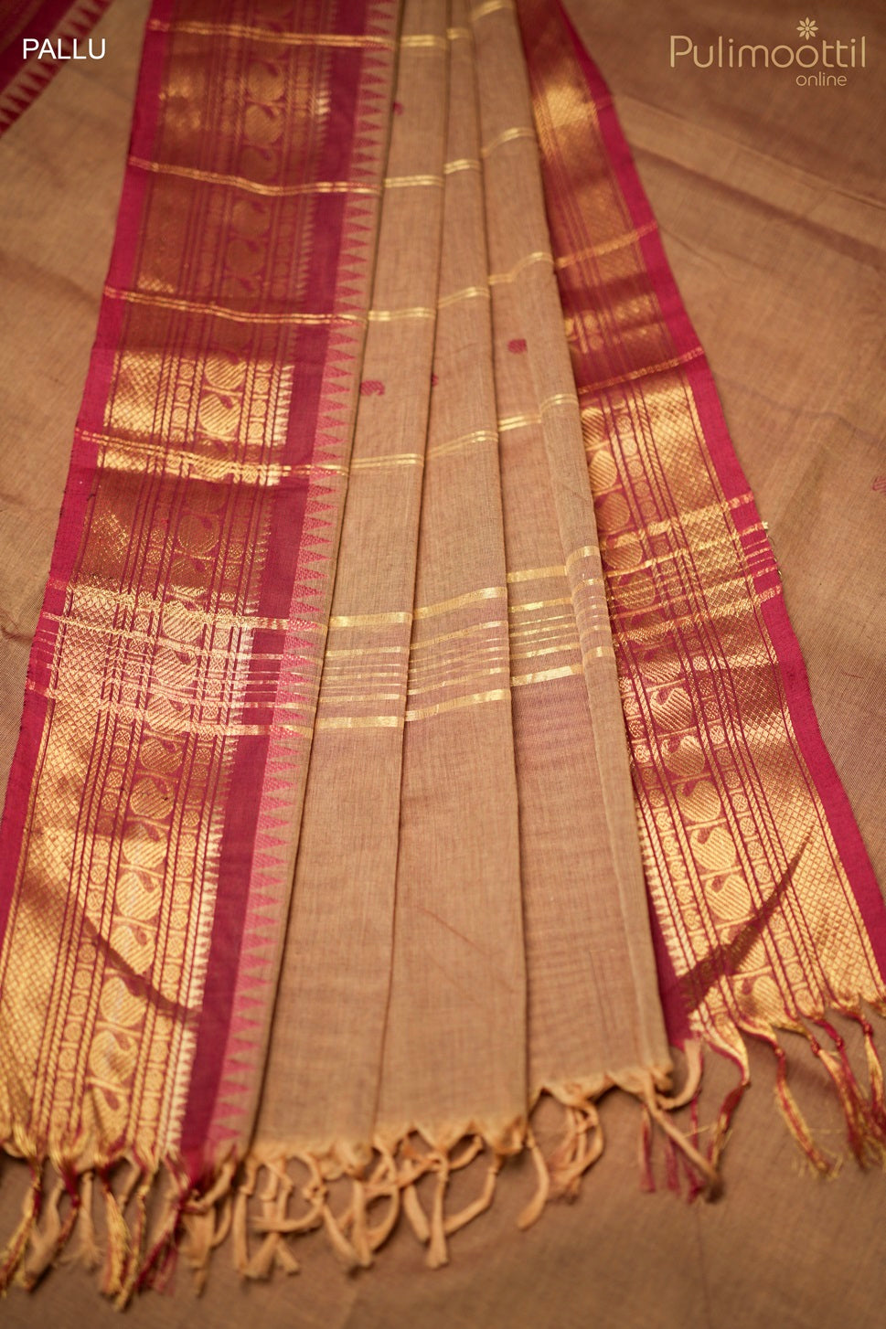 Brick Red Colour Kalyani Cotton Saree