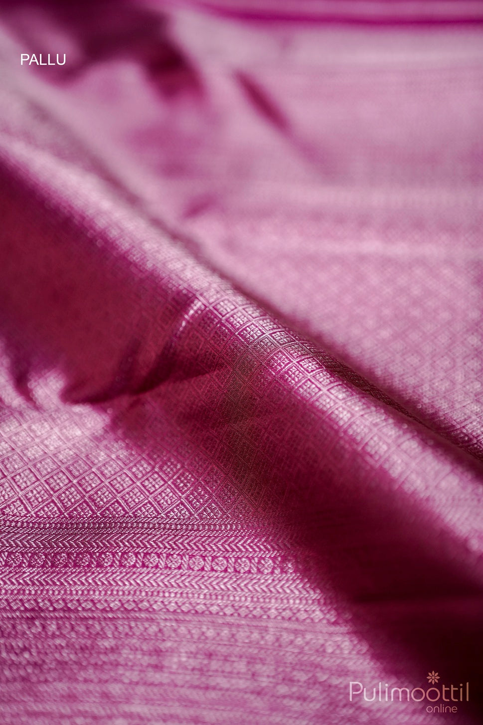 Dark Pink Kanchipuram Brocade Saree.