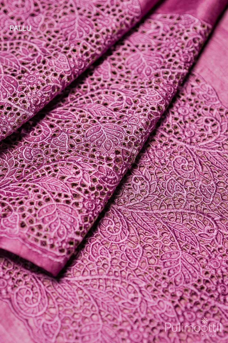 Pastel Lavender Tussar Silk Saree.