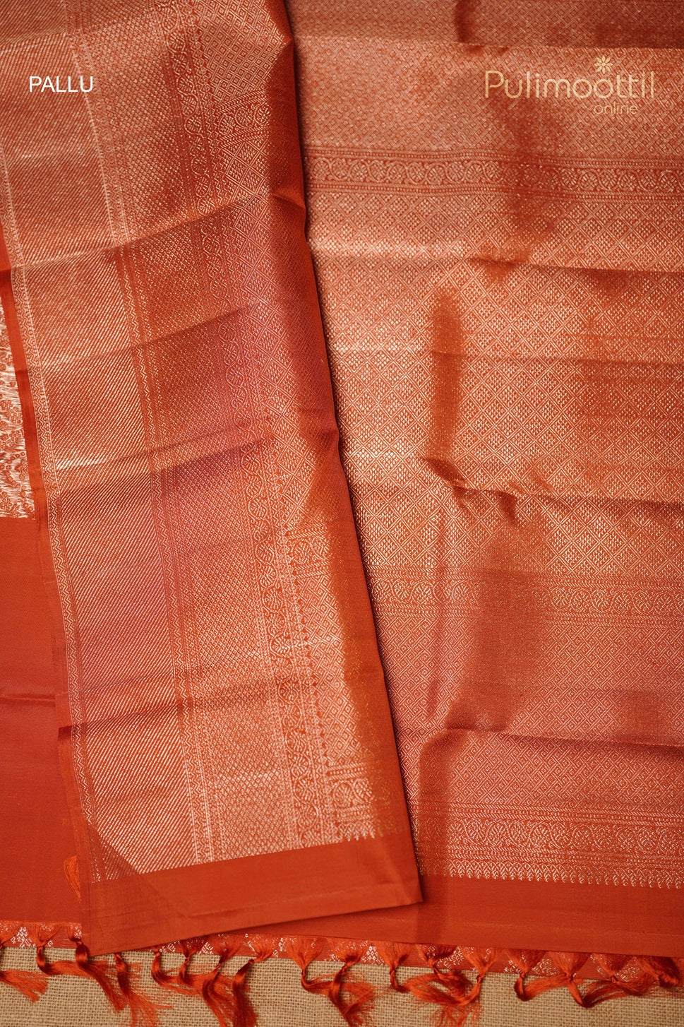 Orange Color Kanchipuram Brocade Wedding Saree