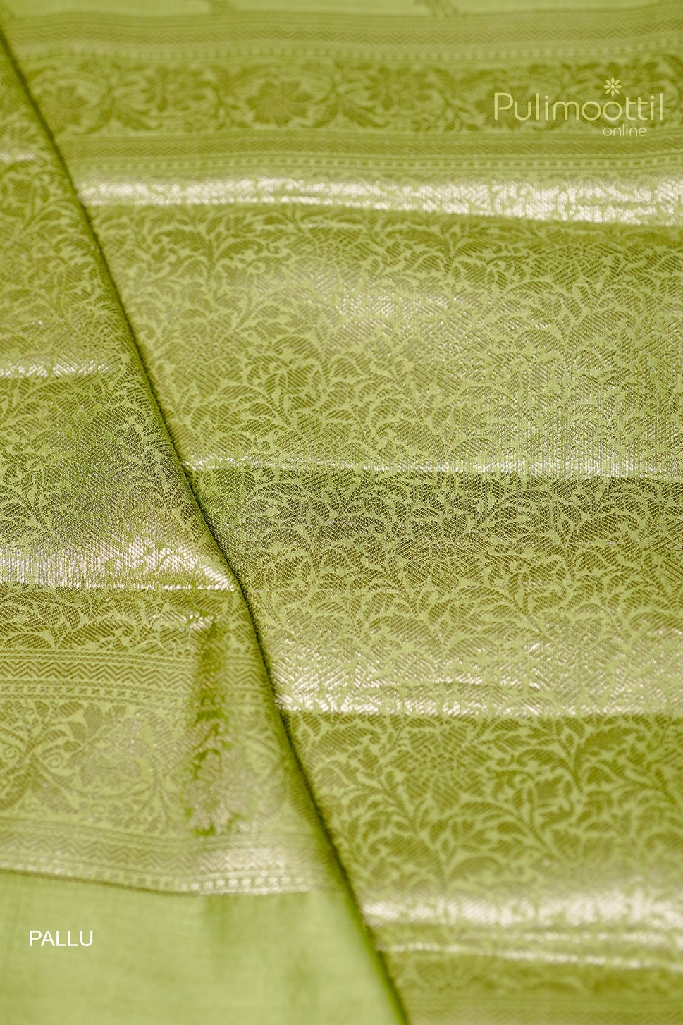 Dusty Green Colour Chiniya Silk Saree.