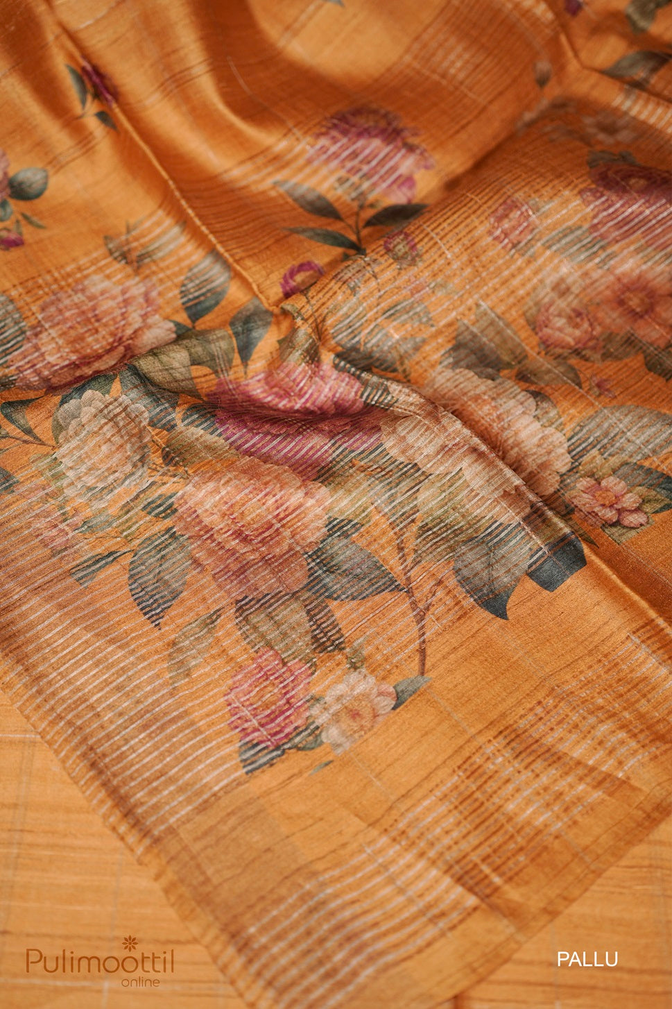 Dark Yellow Colour Jute Silk Saree