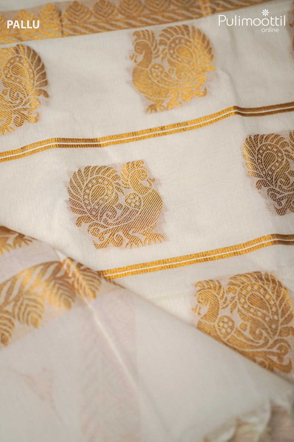 kerala Cream Colour Cotton Set Saree.