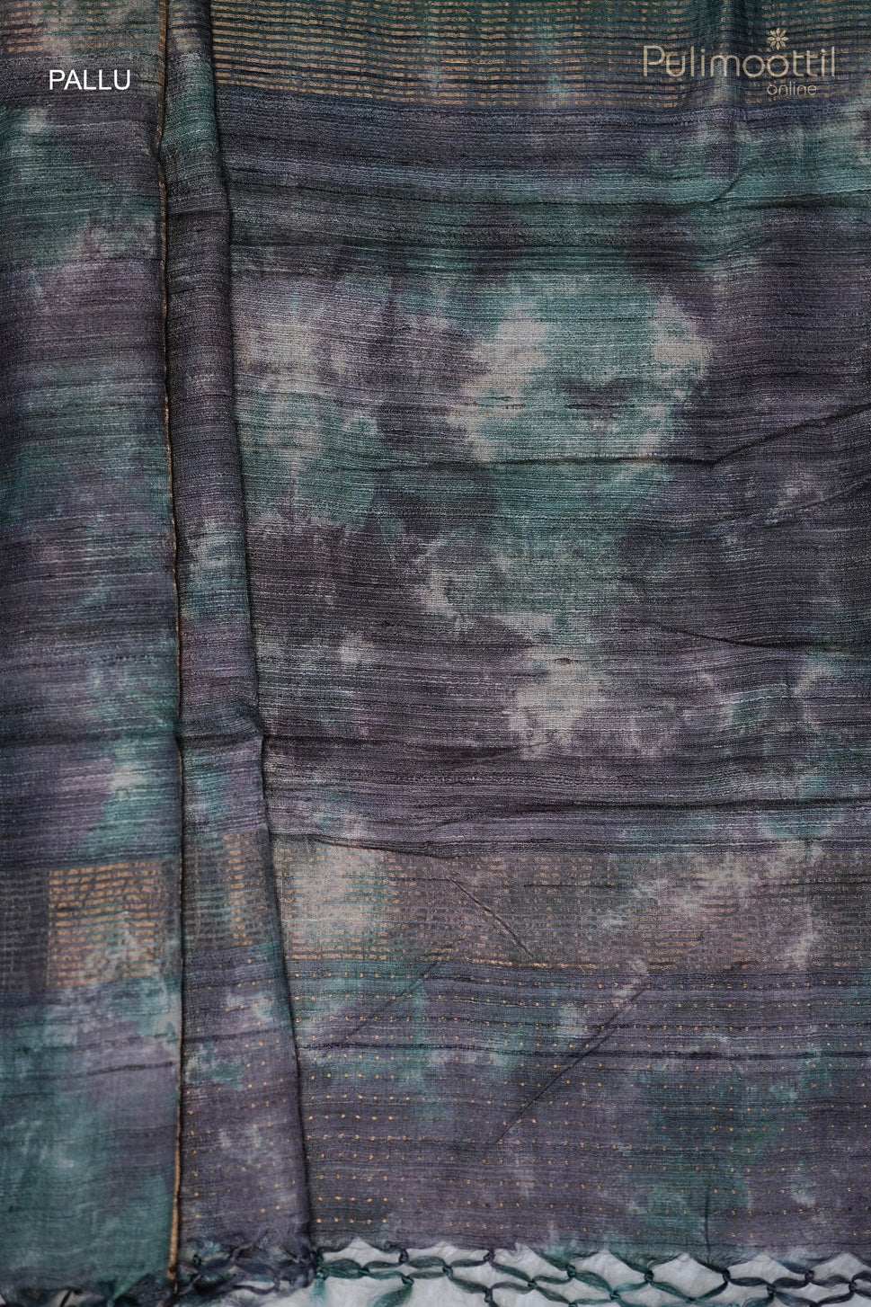 Peacock green Jute Silk Saree