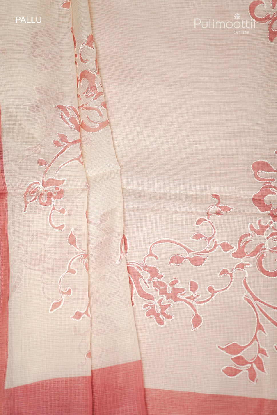 Cream Colour Net Kota Fancy Saree