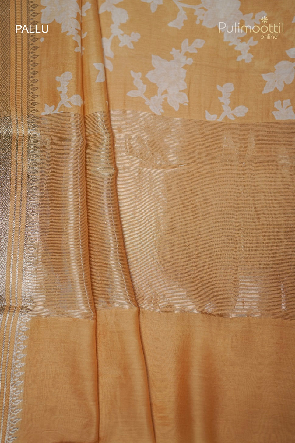Pastel yellow Chanderi silk saree