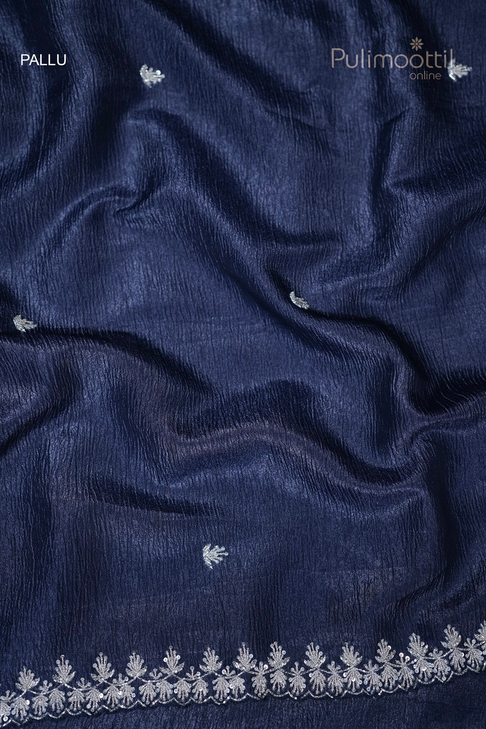 Dark Blue Colour Crushed Organza Fancy Saree
