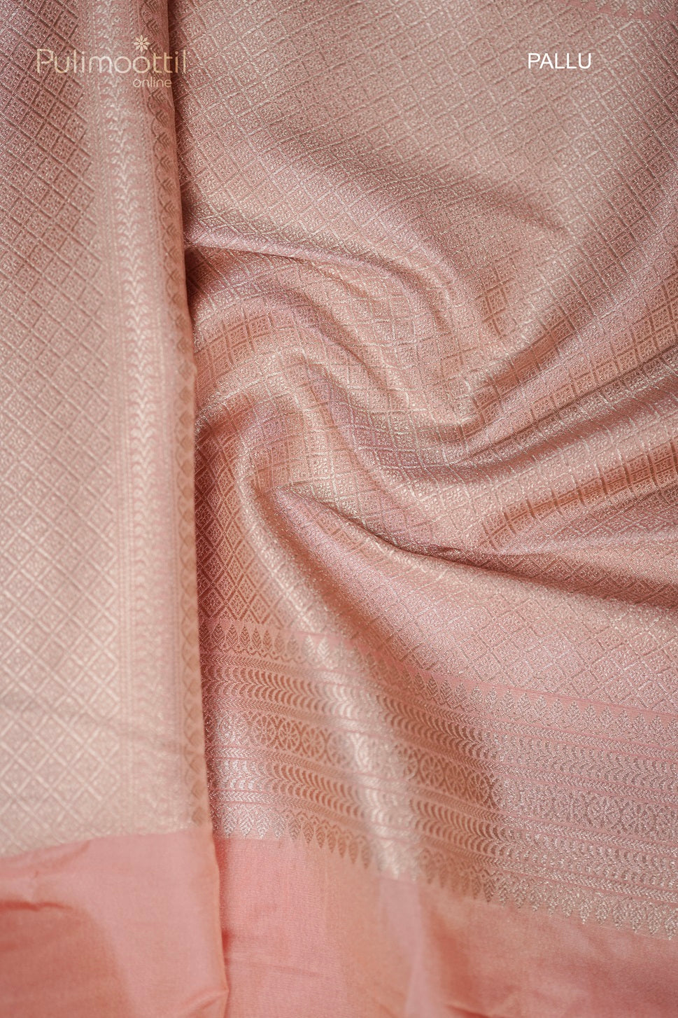 Light Peach Colour Kattan Silk Saree