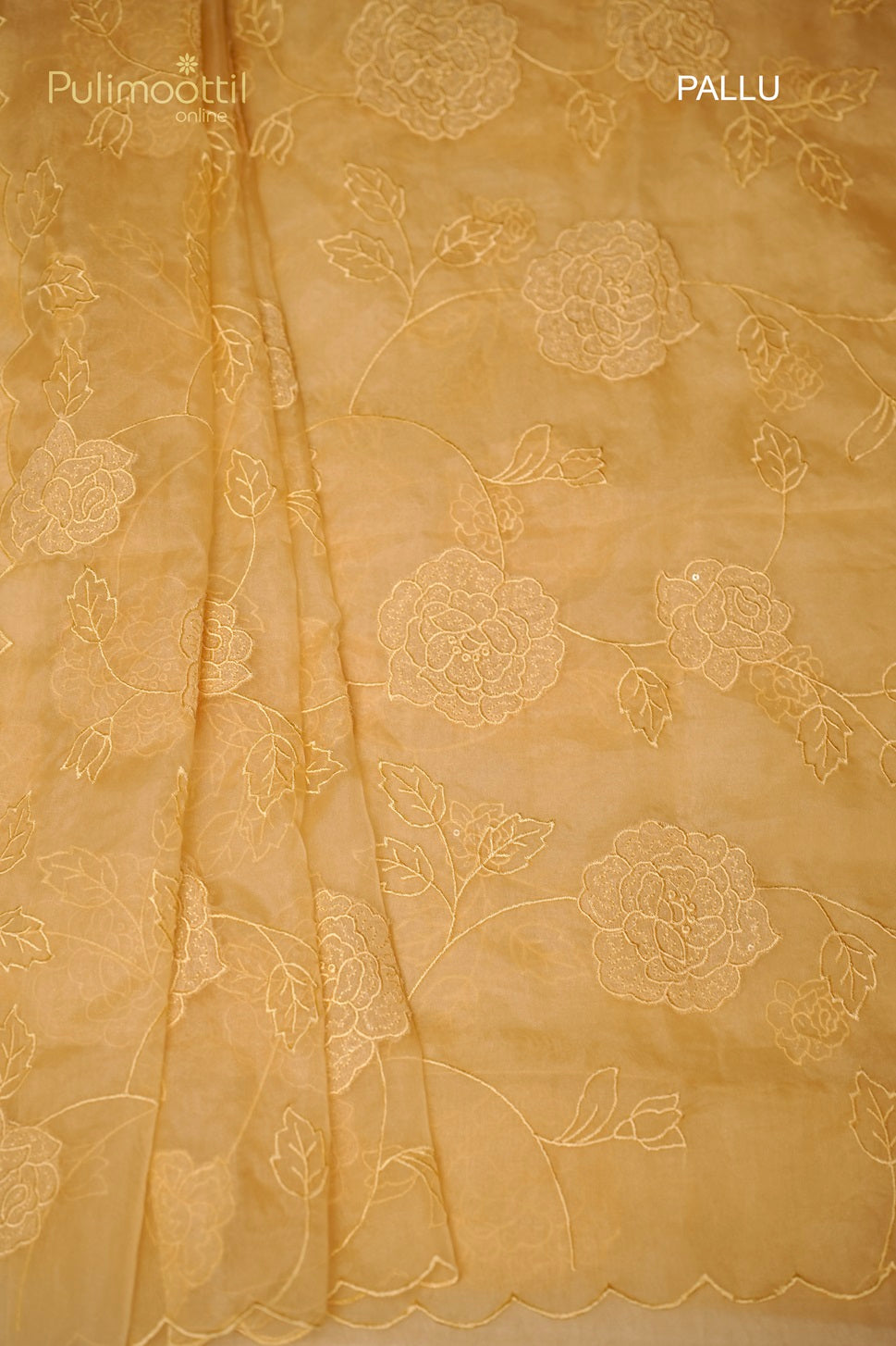 Pastel Yellow Colour Organza Fancy Saree