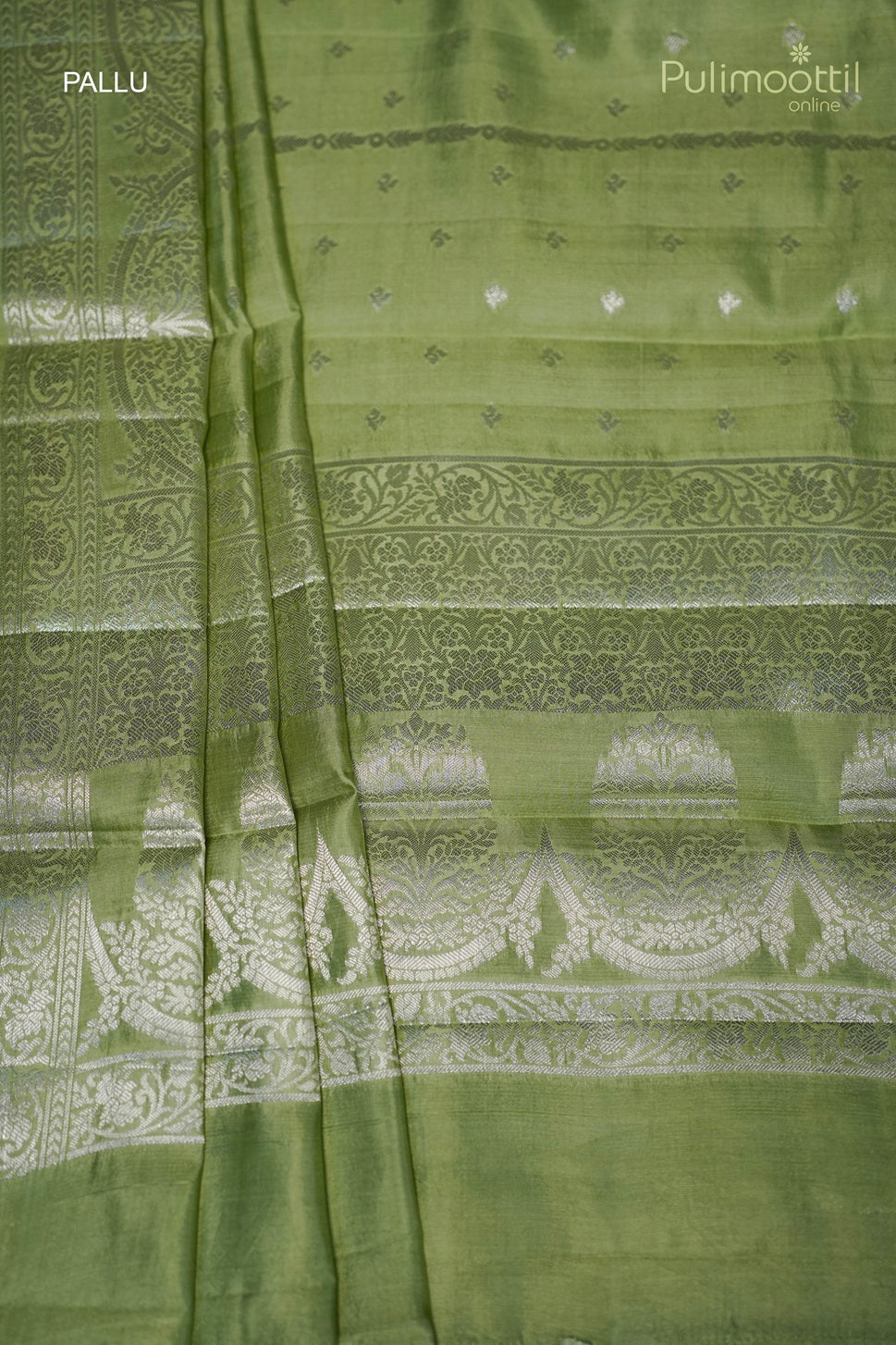 Pistachio green Chiniya Silk Saree