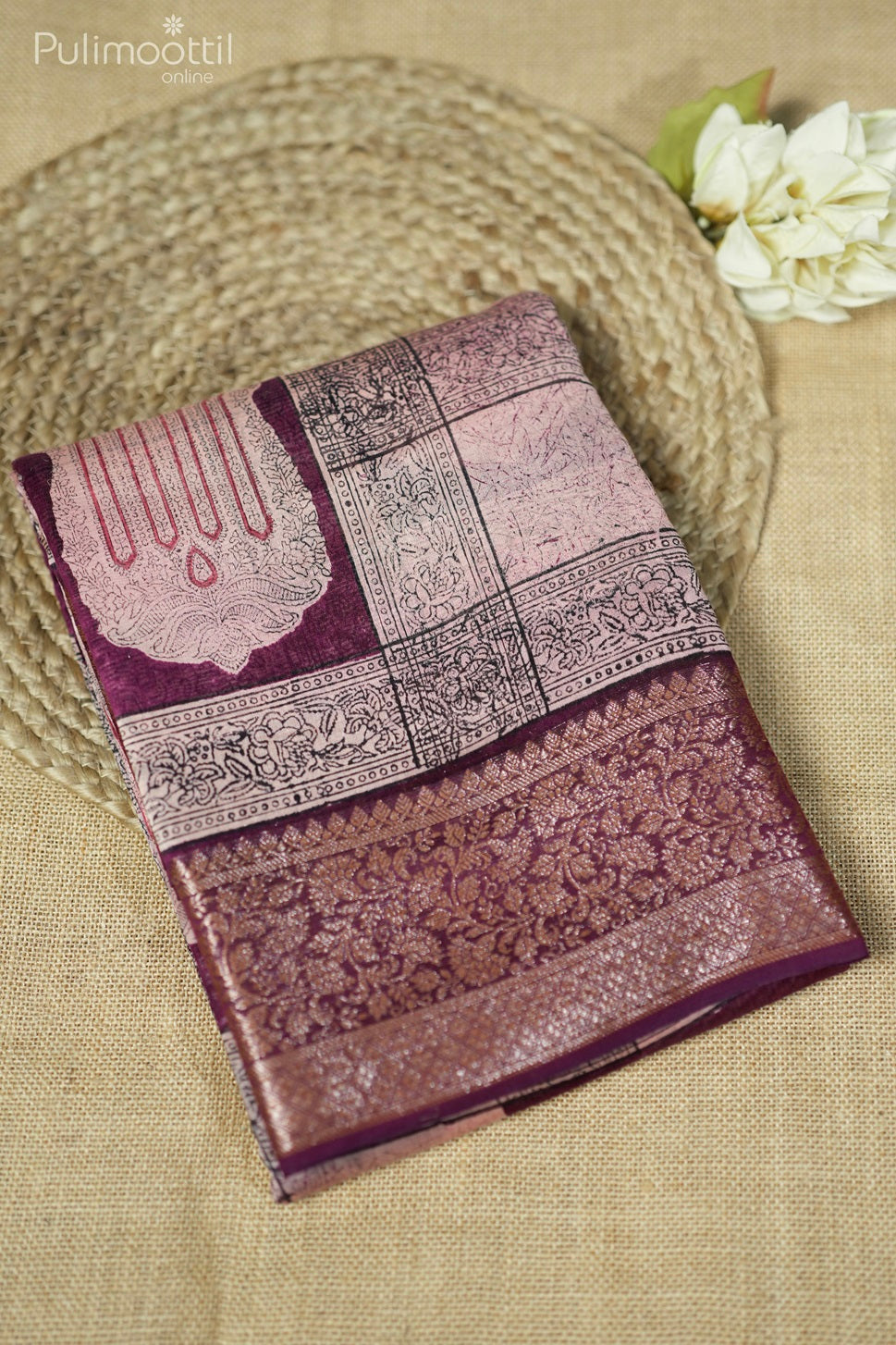 Multicolor semi Chanderi silk saree