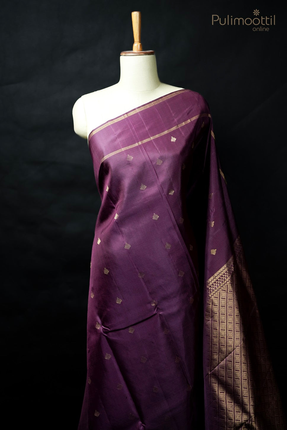 Dark Purple Colour Kanchipuram Soft Silk Saree