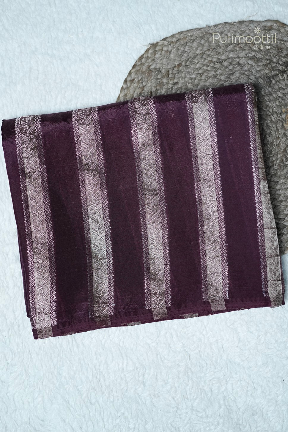 Dark Maroon Colour Chiniya Saree