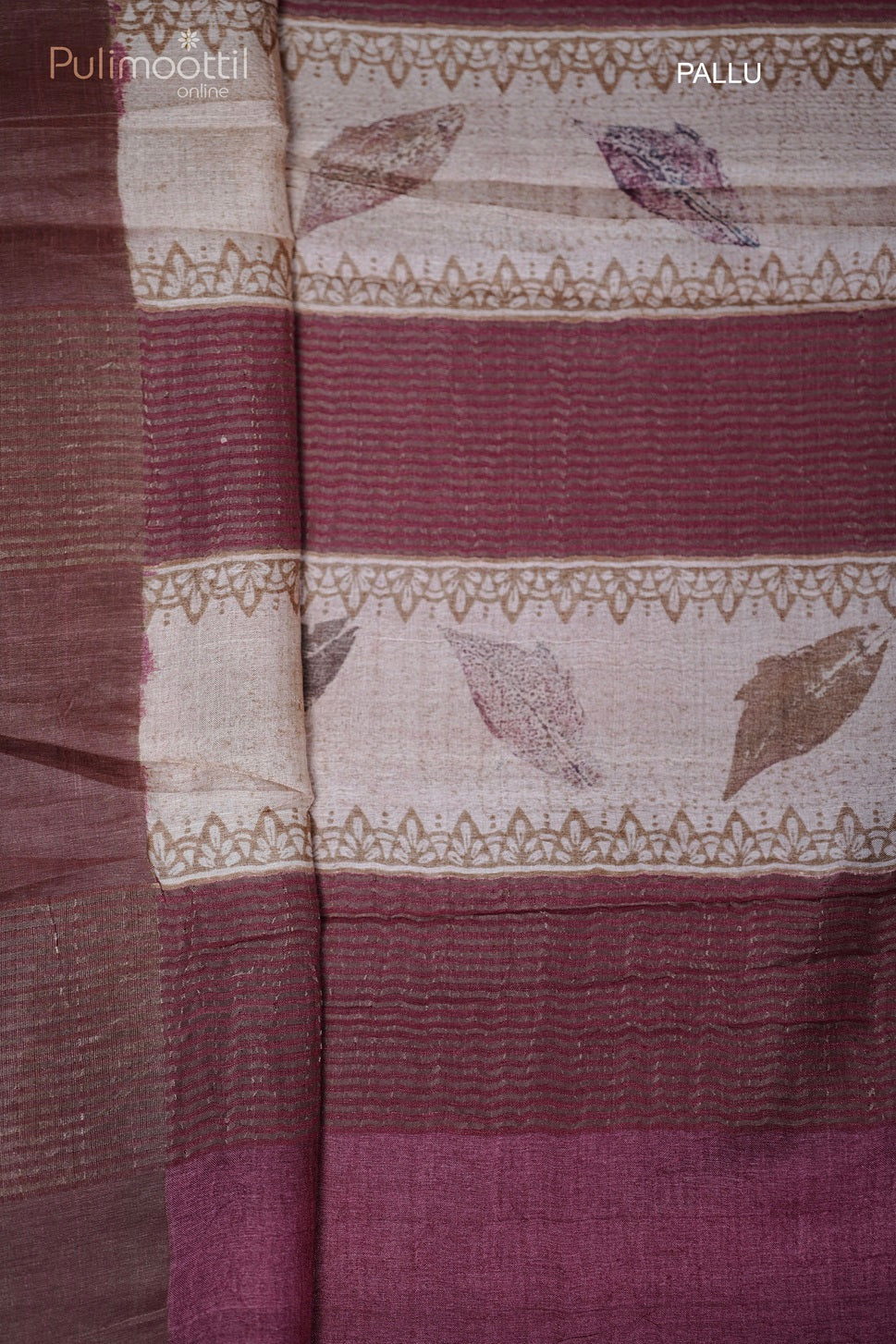 Pastel Chikoo Colour Tussar Silk Saree