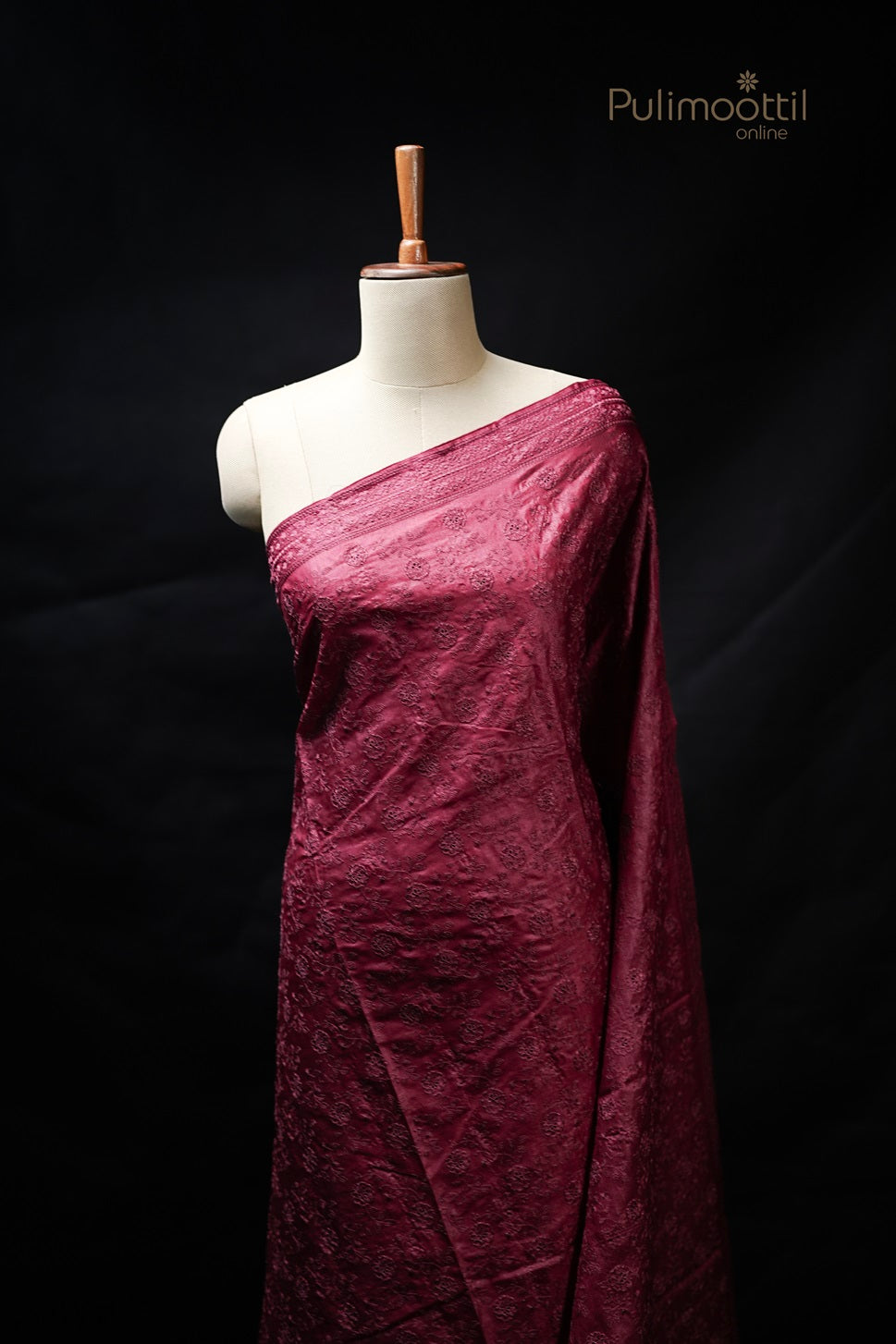 Maroon Colour Tussar Sillk Saree