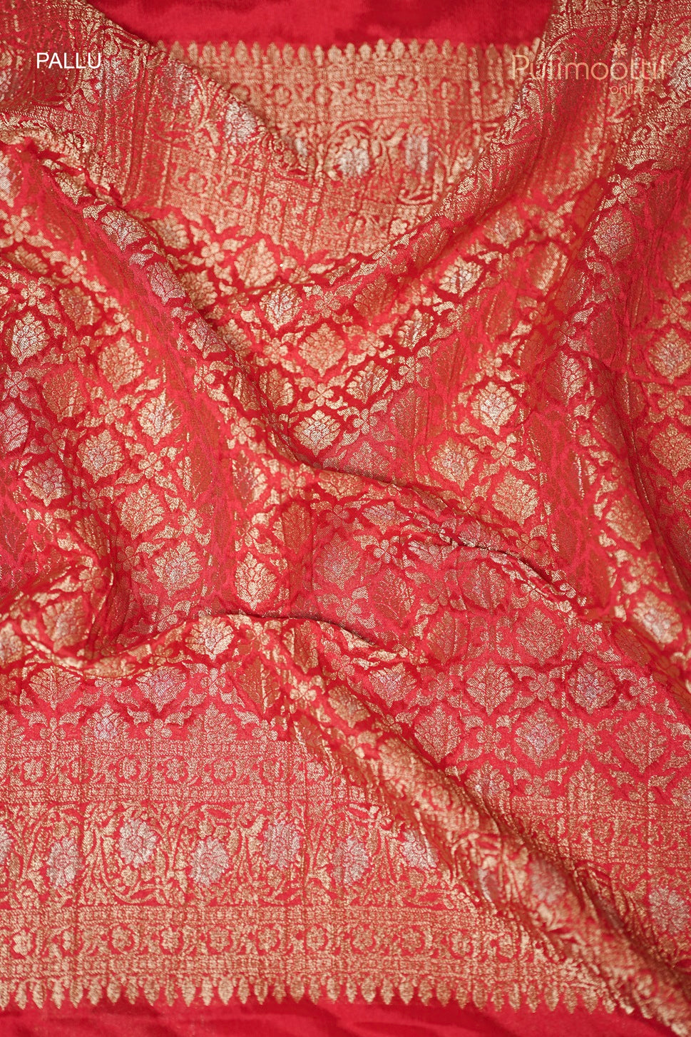 Chilly Red Colour Banarasi Silk Saree