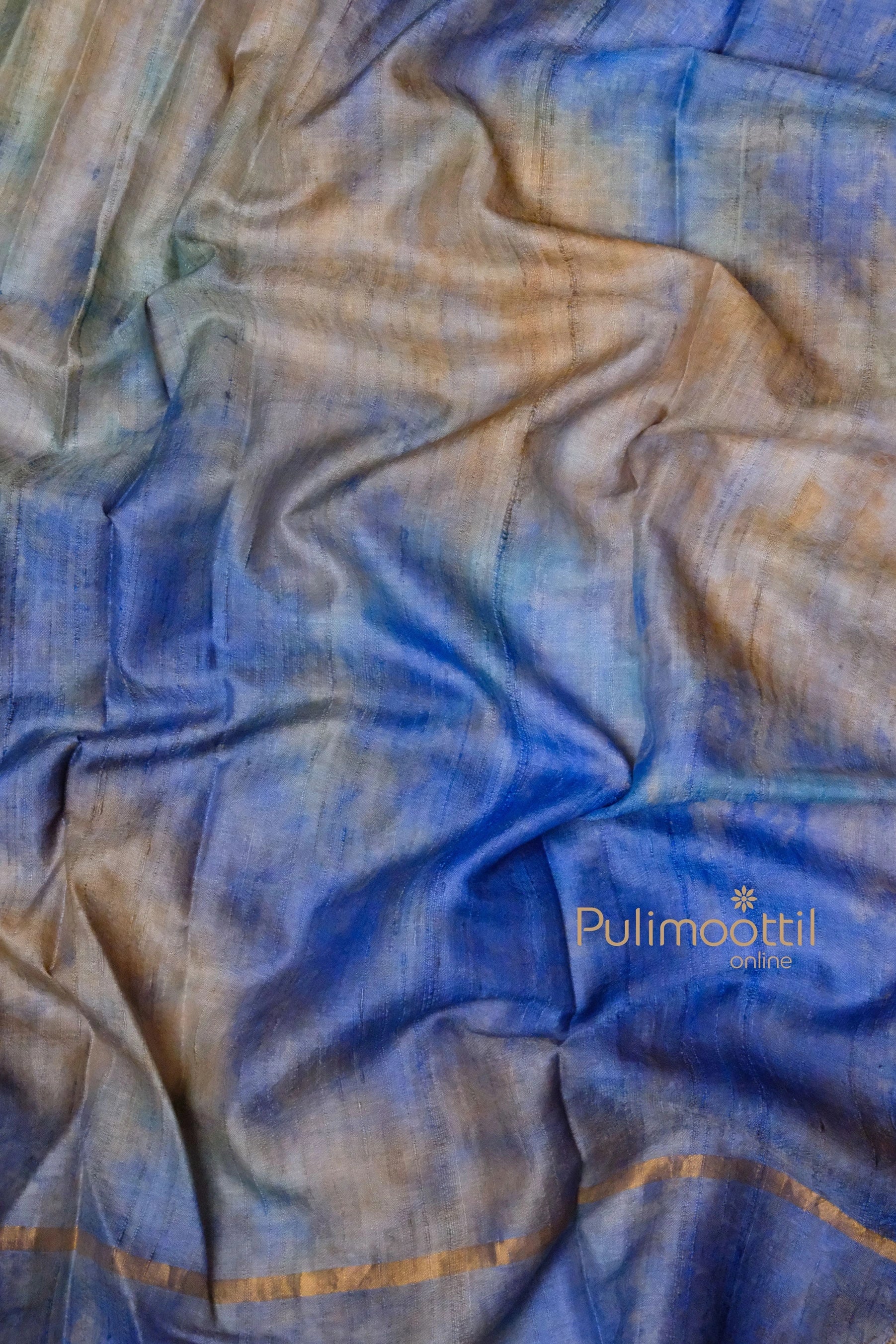 ROYAL BLUE COLOR PURE TUSSAR SILK SAREE