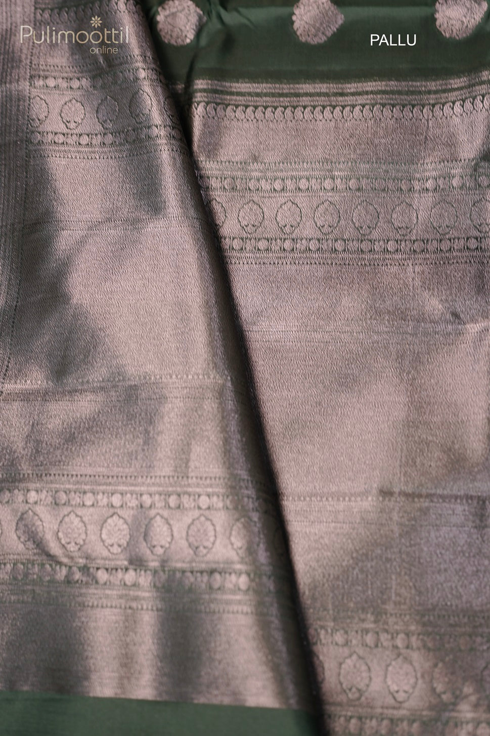 Bottle Green Colour Kanchipuram Antique Designer Saree